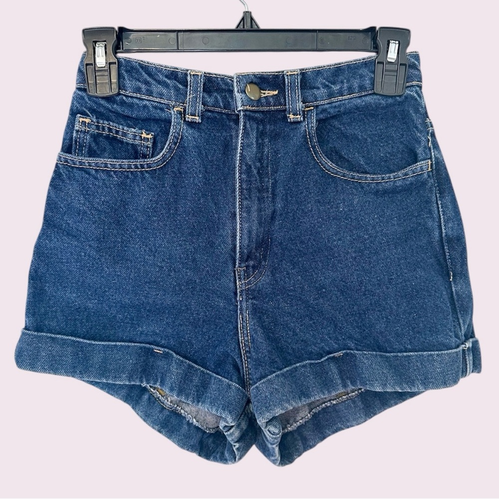 AA High waisted denim shorts - deep blue